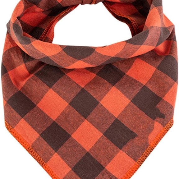 Dog Scarf Autumn Large - Dog Scarf Buffalo Grid Printed Adjustable Beaver Handkerchief Accessories Suitable for Medium and Large Dogs