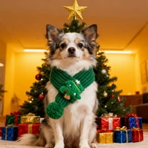 Dog Scarf Pet Accessory With Cat Christmas Outfit Inspired Design, Cozy Cat Christmas Sweater Style Holiday Wear For Small Pets, Seasonal Warm Knit Decoration For Cats And Dogs