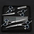 thumbnail image 1 of Dog Scissors Fur Scissors For Dogs Cat 5-In-1 Sharp Curved Scissors Set Dog Grooming Set For Face, Body, Ears, 1 of 7