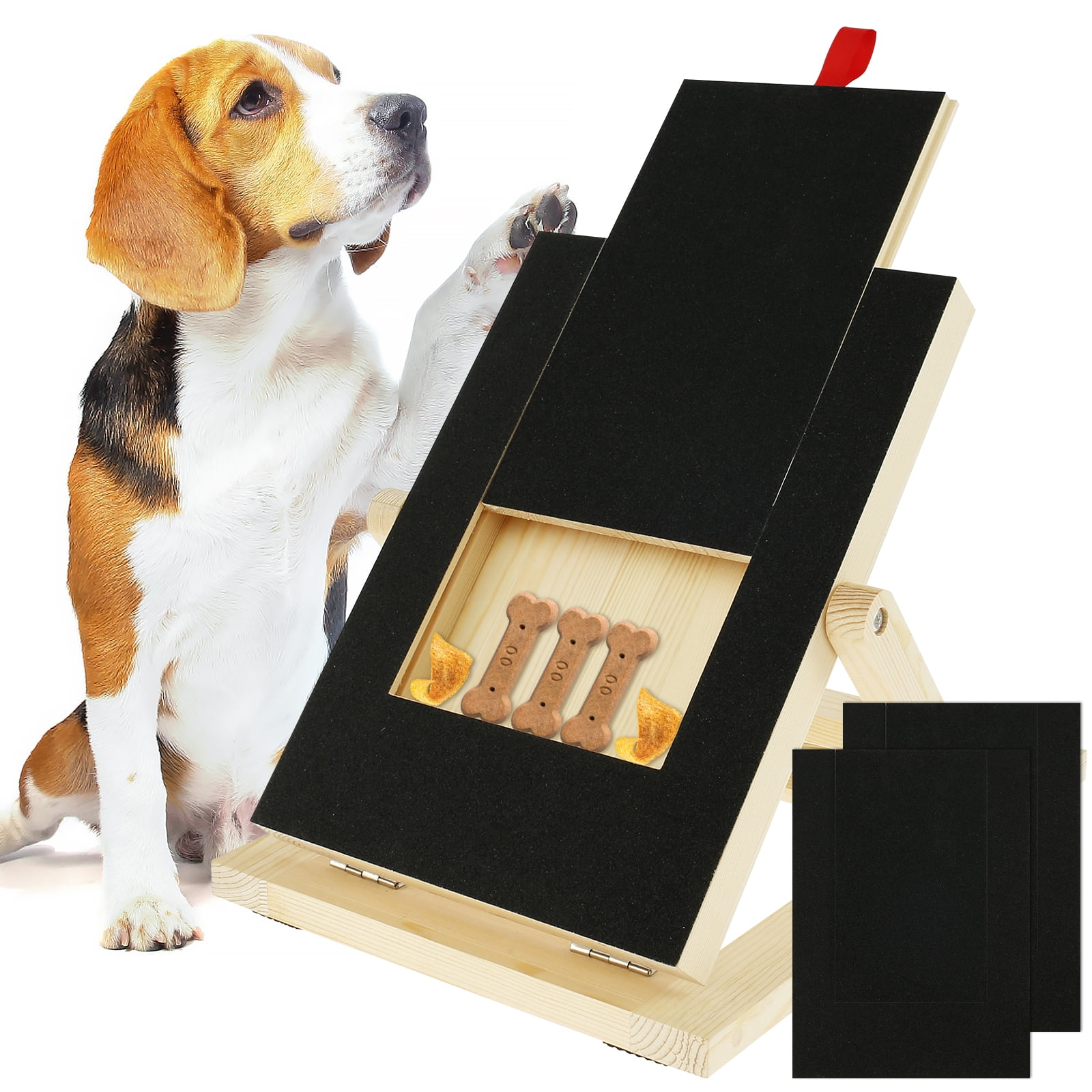 Dog Scratch Pad for Nails Wooden Dog Scratch Board with Snack
