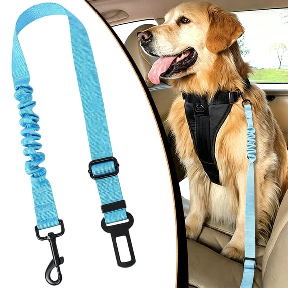 Dog Seat Belt – Adjustable Pet Safety Restraint for Car with Elastic Bungee Buffer, Swivel Clip, Durable Nylon, Universal Fit for Small Medium Large Dogs