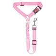 thumbnail image 1 of Dog Seat Belt for Car, 1 Pack Dog Car Harness Seatbelt Adjustable with Elastic Bungee Buffer, 2 in 1 Pet Car Leash Headrest Restraint Dog Reflective Safety Tether,Pet Car Safety Leash,Pink,28-33", 1 of 9