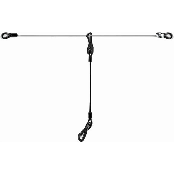 Dog Seatbelt, Car Harness with Coated Wire Rope, Happy Ride Zipline, Safety Restraint No-Chew Tether Cable (Stainless Steel, 5 FT)