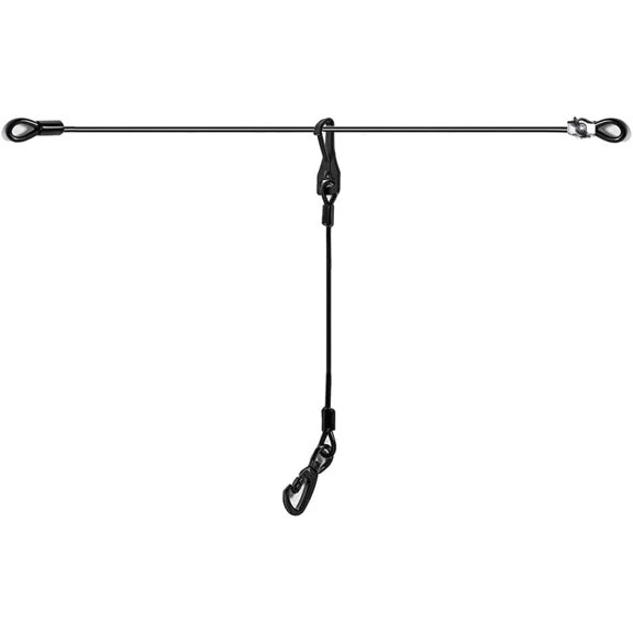 Dog Seatbelt, Car Harness with Coated Wire Rope, Happy Ride Zipline, Safety Restraint No-Chew Tether Cable (Stainless Steel, 5 FT)