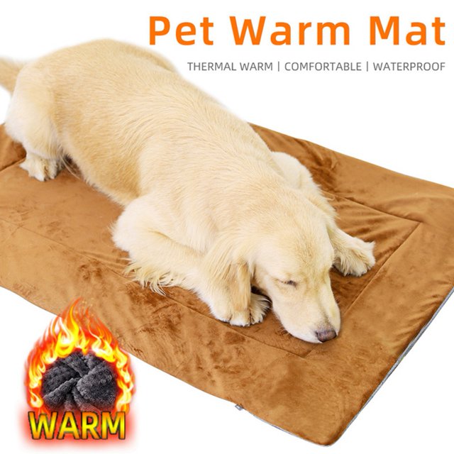 Dog Self Heating Pad 36"x24" Thermal Pet Mat, Soft Warm Kennel