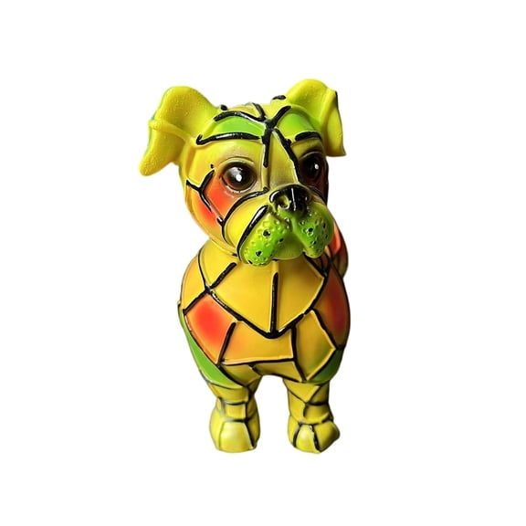 Dog Series Art Night Light - Boxer Dog Colorful Resin Tabletop LED Lamp, Cute Pet Decor Vintage Animal Home Decor for Living Room