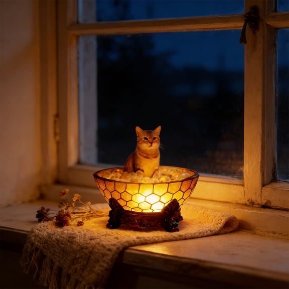 Dog Series Bubble LED Table Lamp - Resin Animal Statue Night Light for Bedroom & Home Decor