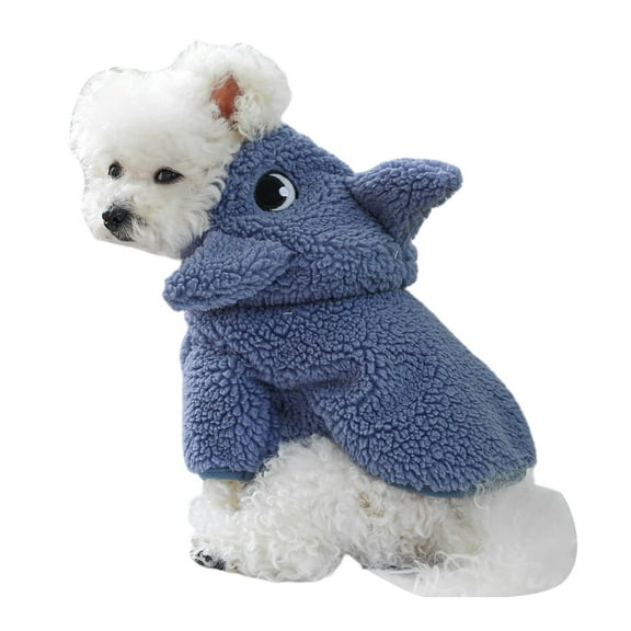 Dog Sh Sweater Coats Puppy Cute Hooded Jacket Cozy Warm Small Dog Winter Hoodies Lightweight Soft Pajamas Chihuahua Yorkie Clothes Christmas Holiday Birthday Dog ChristmasâDecorations Blue L