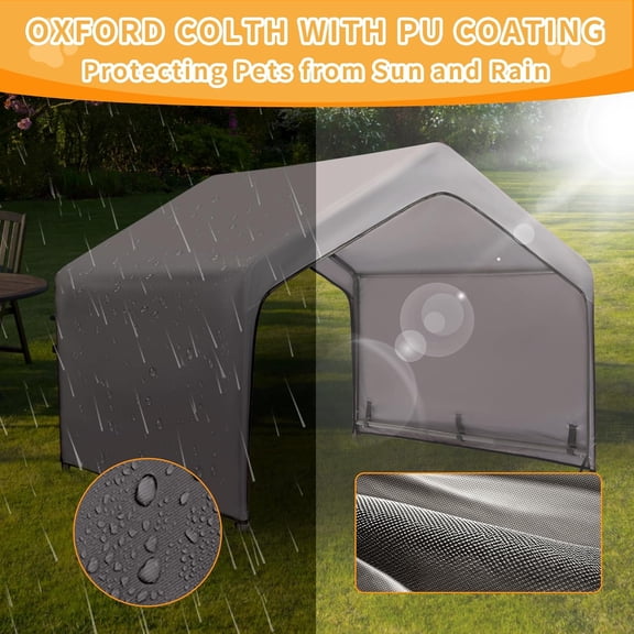 Dog Shade Shelter Outdoor Tent for Large Medium Dogs, Outside Doghouse Sun Rain Canopy Dog House with Waterproof Roof Ground Nails for Cats Pigs Livestock 4'x4'x3.3'