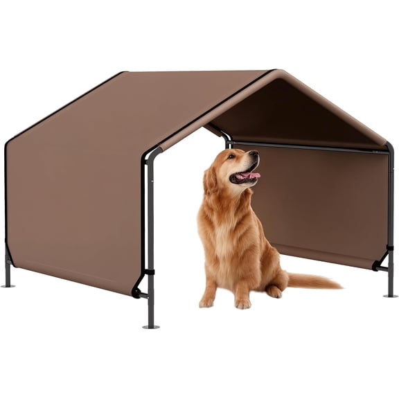 Dog Shade Shelter, Portable Pet Tent, Water Resistant Dog House for Shade Protection, Outdoor, Garden, Patio, Backyard, Brown
