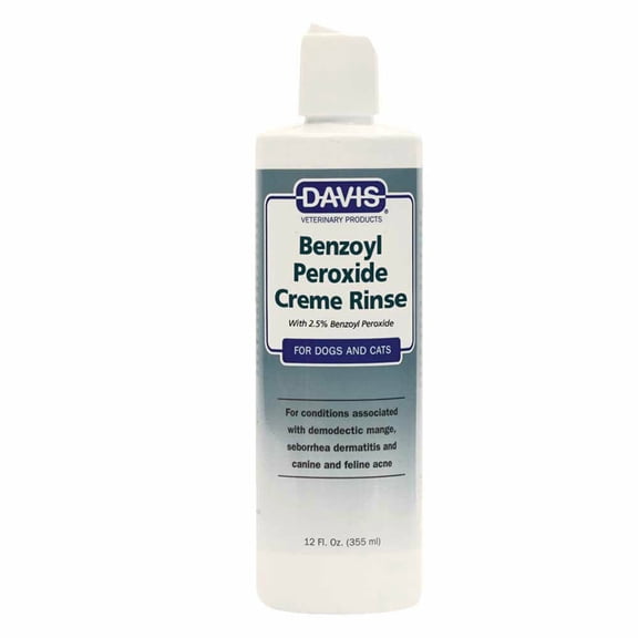 Dog Shampoo Benzoyl Peroxide Creme Rinse Healing Dermatitis Relief Choose Size (12 oz)