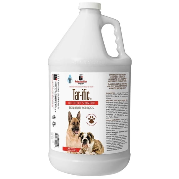 Dog Shampoo Tar Based Skin Soothing Relieves Odor Flaking Crusting and Dry Spots (One Gallon)