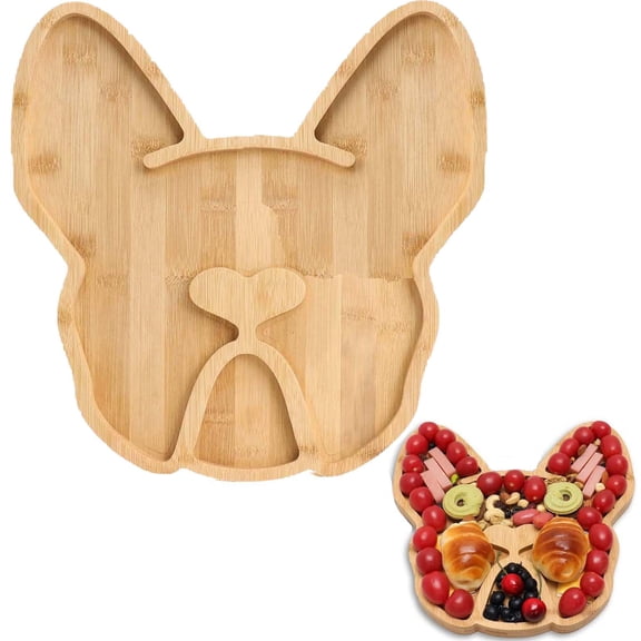 Dog Shape Charcuterie Board Solid Wood Cheese Board Wooden Cutting Board Serving Tray for Cheese Crackers Bread Appetizers Kitchen Dining Table Party Entertaining Home Decor