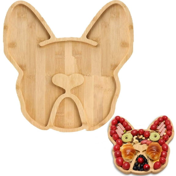 Dog Shaped Cheese Board and Charcuterie Board, Solid Wood Cutting Board and Serving Tray for Appetizers, Decorative Kitchen Board for Dog Lovers