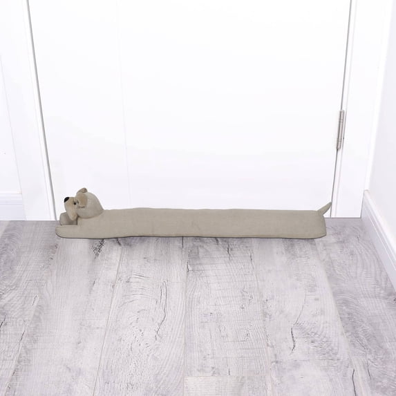 Dog-Shaped Draft Stopper 35” - Oat Biscuit Beige