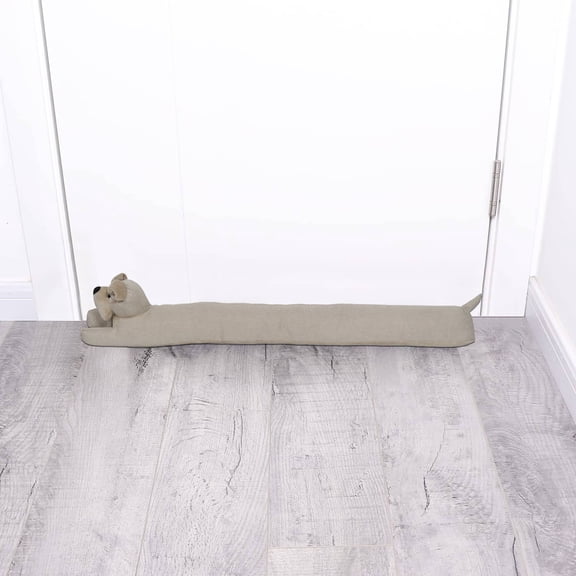Dog-Shaped Draft Stopper 35” - Oat Biscuit Beige