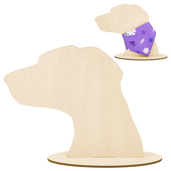 Dog Shaped Plywood Pet Scarf Display Stands PapayaWhip 35x10x25cm for DIY