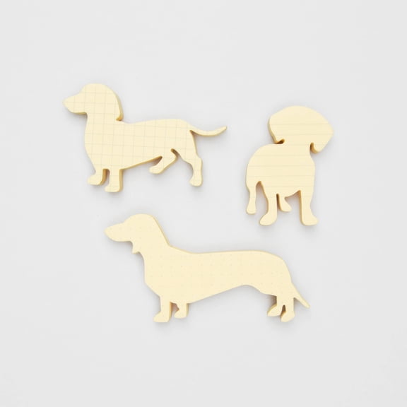 Dog Shaped Sticky Notes Dachshund Notepad Lined Grid Stationery Desk Gift