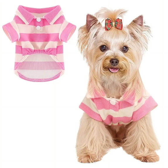 Dog Shirt Collared Summer Polo Dog T-Shirts for Small Dog Cats Boy Girl Dog Clothes Breathable Cute Doggy - Dog Clothes for Small Dogs Great for Puppy and Kitten Photos