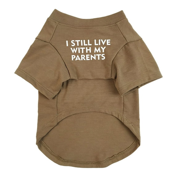 Dog Shirt Cute Puppy Dog Clothes for Small Dogs Girl Soft Cotton Pet T-shirt Vest Chihuahua Letter Print Clothes Kitten Small Dog Clothes(Khaki,S)