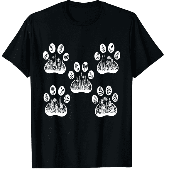 Dog Shirt Dog Mom Shirts for Women Funny Dogs Paw Print T Shirt Casual Pet Lover Graphic Crew Neck Short Sleeve T-Shirts (Men's, Women's)