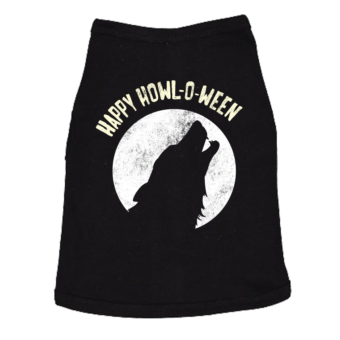 Dog Shirt Happy HowlOWeen Shirt Funny Halloween Wolf Tee For Family Pet (Black) XL