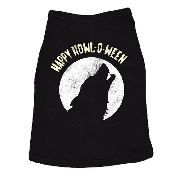 Dog Shirt Happy Howl-O-Ween Shirt Funny Halloween Wolf Tee for Family Pet