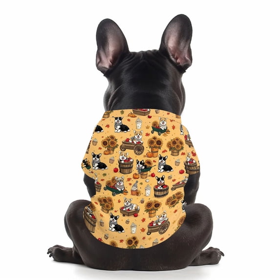 Dog Shirt for Large Dogs, Dog Tshirts for Large Dogs, All Over Print Lightweight Pet Apparel, Playful Dog Design Fall Themed Large Dog Clothes Orange, 1 Pack