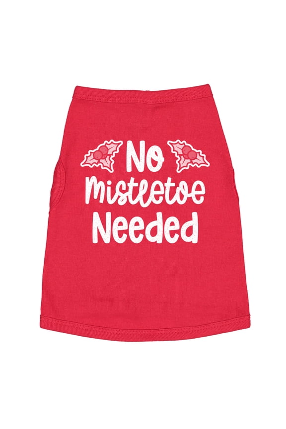 Dog Shirt No Mistletoe Needed Funny Christmas Pet Kiss Graphic Novelty Tee for Puppies