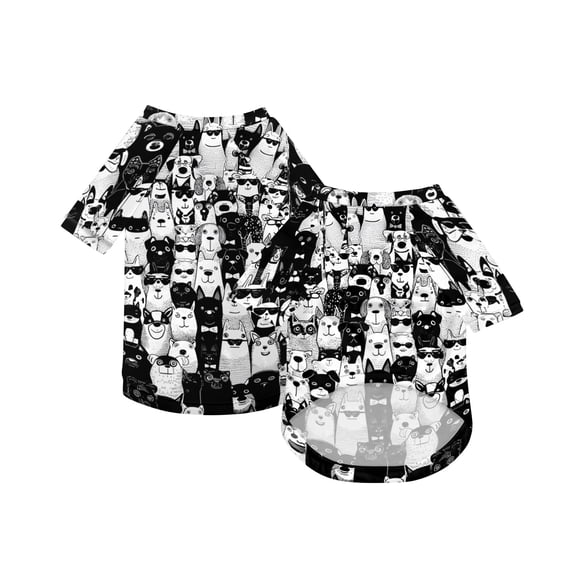 Dog Shirt Pet Sweatshirt, Lightweight Printed Pet Apparel, Breathable Puppy T-Shirt, Colorful Paw Bone Pattern Dog Clothing, Comfortable for Daily Walks Outdoor Activities, Gray