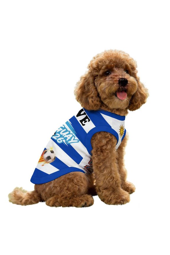 Dog Shirt, Royal Blue Soccer Themed, 1 Piece Breathable Sleeveless Pet Apparel for Small Medium Dogs Puppy Cats, Sports Event Holiday Party Costume Daily Wear Pet Outfit