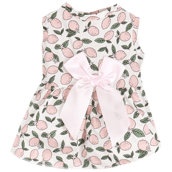 Puppy Clothes Small Dogs Dress Girl Mommy Puppy Dress Cute Female Shirt Sundress Doggie Dresses Pet Summer Clothes Cats Apparel - Pink