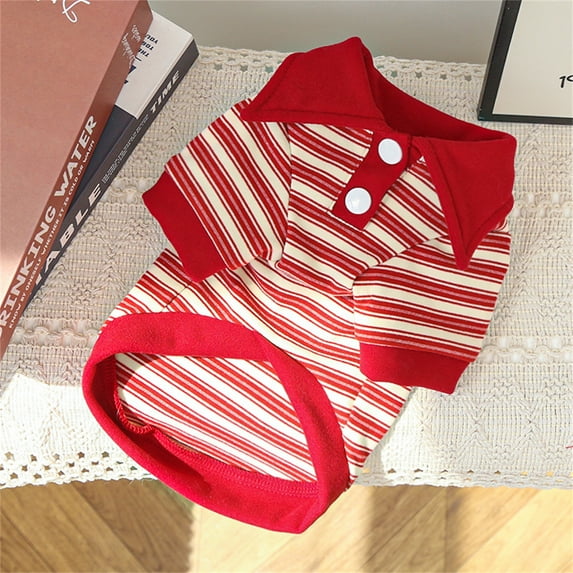 Dog Shirt Striped Pet Clothes Four Legs Cat Apparel Puppy Base Layer Breathable Summer Wear for Small Dogs Chihuahua Yorkshire Terrier Red Size:XL