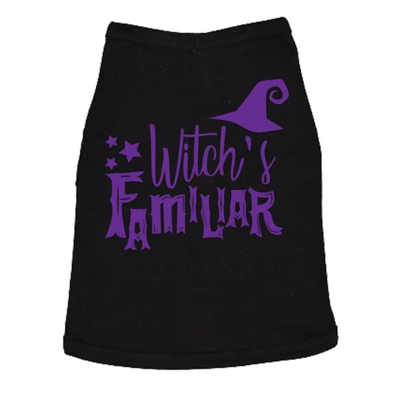 Dog Shirt Witch's Familiar T Shirt Funny Halloween Dog Clothes for Family Pet