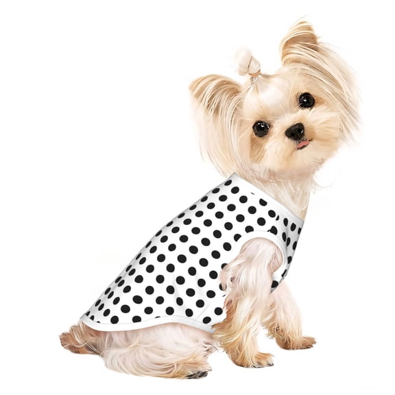 Dog Shirt for Small Dogs & Cats, Black Polka Dot Pattern Puppy Clothes Breathable Pet T-Shirts Dog Apparel Small