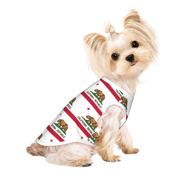 Dog Shirt for Small Dogs & Cats, California Flag Puppy Clothes Breathable Pet T-Shirts Dog Apparel Small