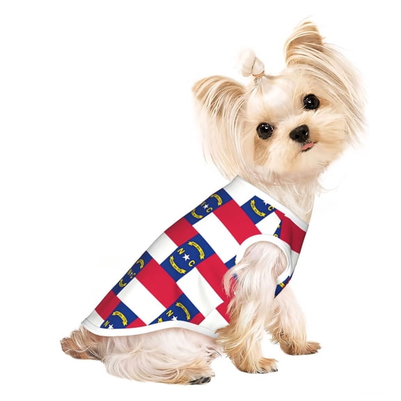 Dog Shirt for Small Dogs & Cats, North-Carolina Flag Puppy Clothes Breathable Pet T-Shirts Dog Apparel Small