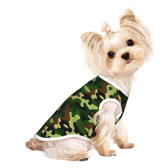 Dog Shirt for Small Dogs & Cats, Retro Camouflage Pattern Puppy Clothes Breathable Pet T-Shirts Dog Apparel Large