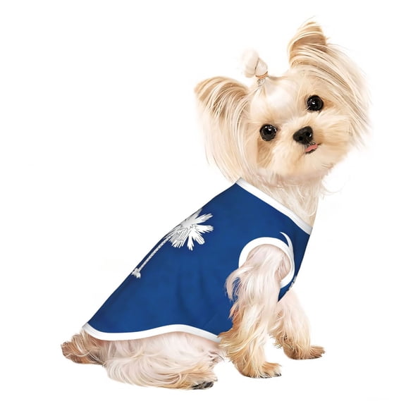 Dog Shirt for Small Dogs & Cats, South Carolina Flag Pattern Puppy Clothes Breathable Pet T-Shirts Dog Apparel Small