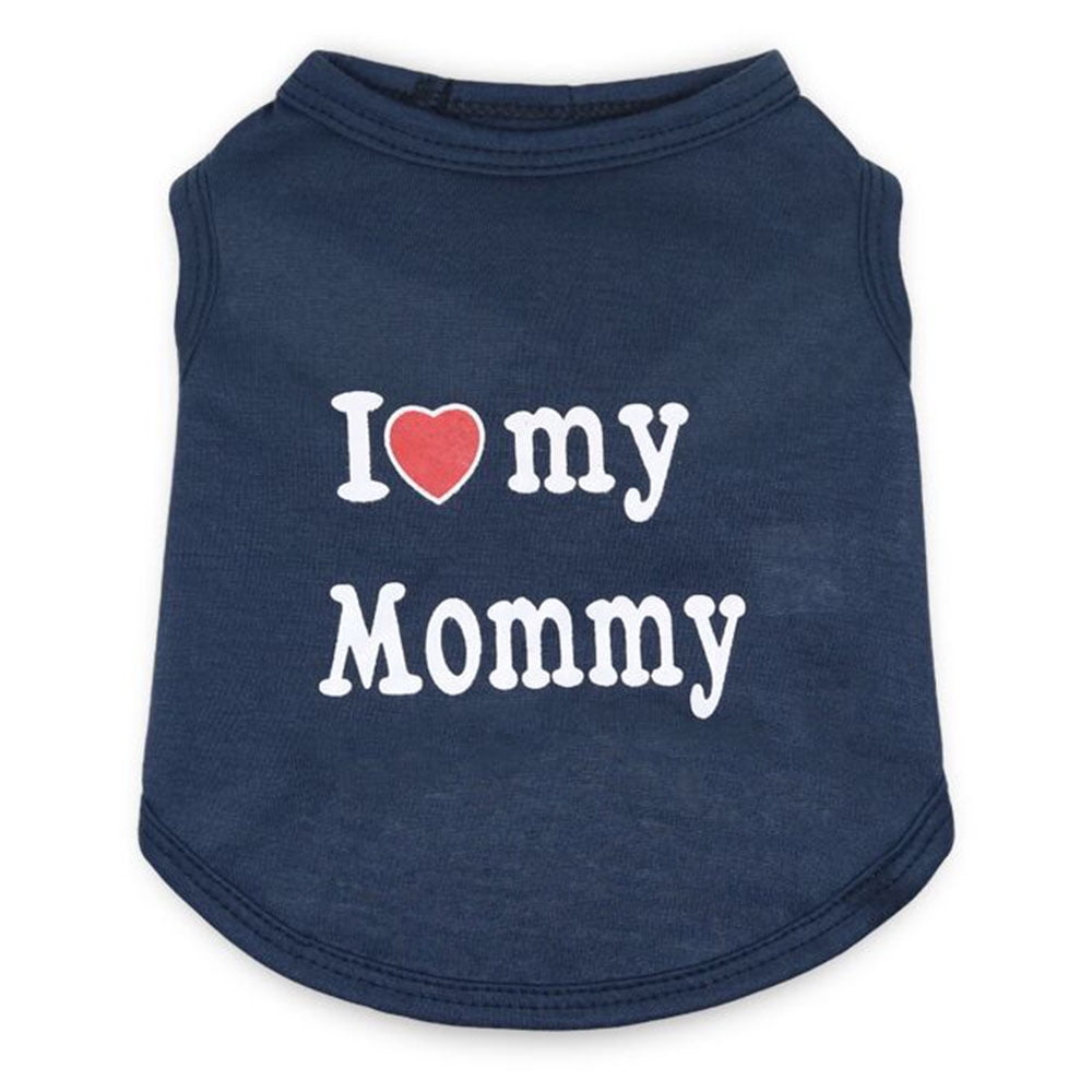 Dog Shirts I Love My Mom Clothes Pattern Costume Cute Heart Vest Small