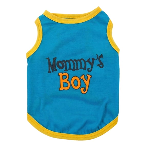Dog Shirts for Large Dogs – Blue Sleeveless Puppy Clothes – Lightweight and Breathable Dog Apparel – Boy Dogs Clothes - Stretchy Mommy’s Boy Pet Shirt for Frenchie, Dachshund, Yorkie(S,Blue)