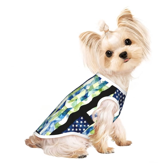 Dog Shirts Puppy Clothes Army Camouflage Flag Sleeveless Vests Pet T-Shirt for Cats Kittens and Small Dogs Small