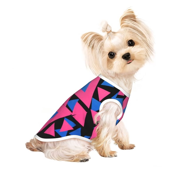 Dog Shirts Puppy Clothes Bisexual Pride Triangles Flag Sleeveless Vests Pet T-Shirt for Cats Kittens and Small Dogs Small
