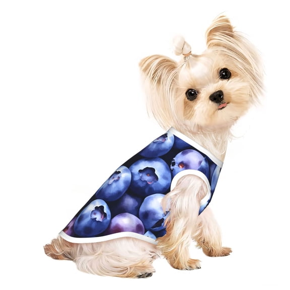 Dog Shirts Puppy Clothes Blueberry Pattern Sleeveless Vests Pet T-Shirt for Cats Kittens and Small Dogs Medium