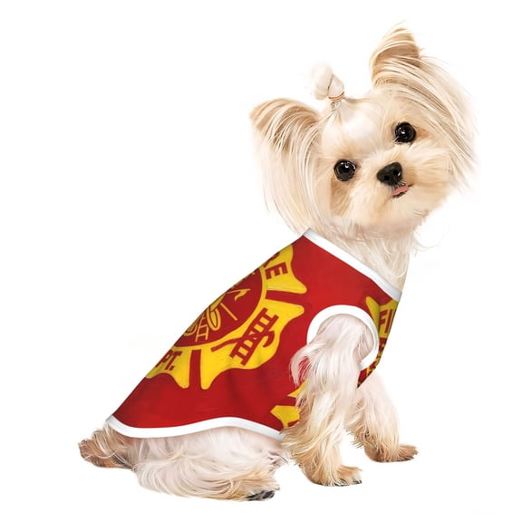 Dog Shirts Puppy Clothes Fire Fighters Fire Department Sleeveless Vests Pet T-Shirt for Cats Kittens and Small Dogs Medium