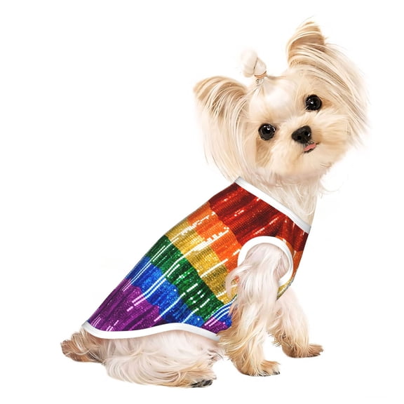 Dog Shirts Puppy Clothes Gay Pride Rainbow Flag Sleeveless Vests Pet T-Shirt for Cats Kittens and Small Dogs Medium
