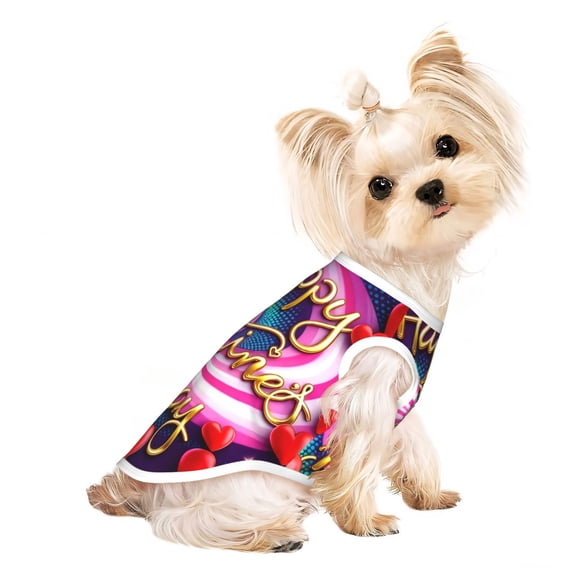 Dog Shirts Puppy Clothes Happy Valentines Day Sleeveless Vests Pet T-Shirt for Cats Kittens and Small Dogs Medium