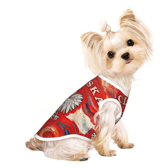 Dog Shirts Puppy Clothes Polskaeagle Logo Sleeveless Vests Pet T-Shirt for Cats Kittens and Small Dogs Small