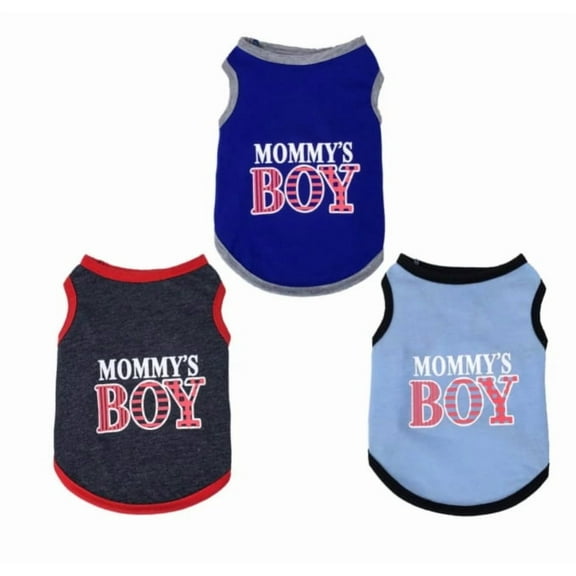 Dog Shirts for Small Dogs Summer Dog Clothes Costume Soft Apparel Cat Vest Pet Outfits Mommy's Boy Puppy Clothing for Boy Girls Doggie 3 Pack
