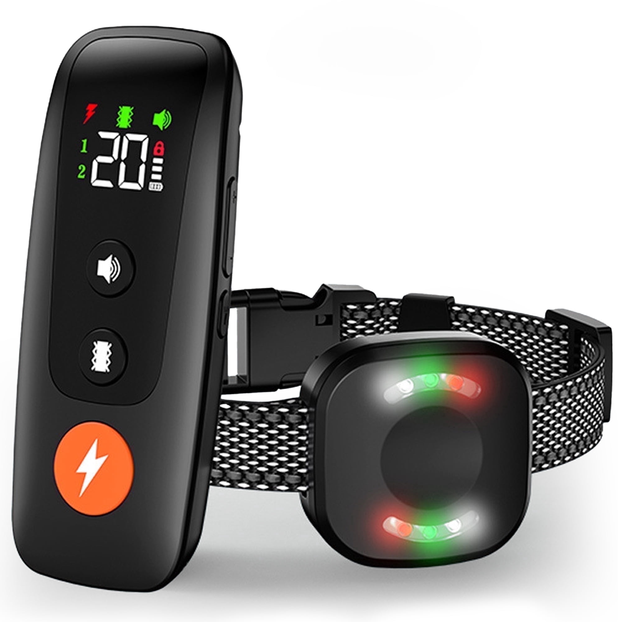 Dog Shock Collar - 2000FT Dog Training Collar with Remote, IPX7 Waterproof Electric Collar with Beep, Vibration(0-20), Safe Shock(0-20) & Dog Finder Mode, Recha